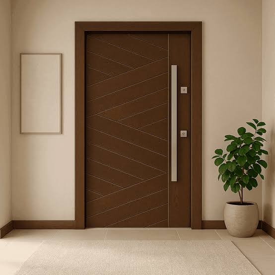 Flush finish wooden door